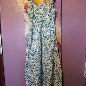 Draper James Blue and White Floral Maxi Dress